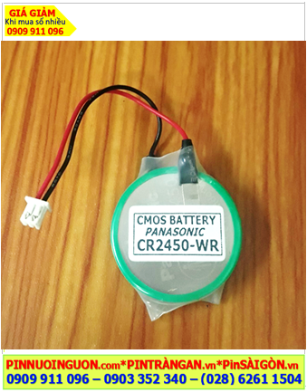 Pin CMOS CR2450-WR (Dây cắm) _Pin nuôi nguồn CMOS lithium 3v Panasonic CR2450-WR /Xuất xứ Indonesia